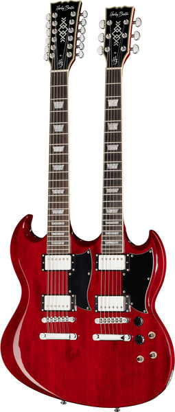 Guitarra Doble Brazo Harley Benton Tipo G-1275, Color Cherry DC custom II 612