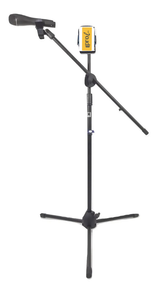 Pedestal para Micrófono con Soporte para Tablet y Celular KST112