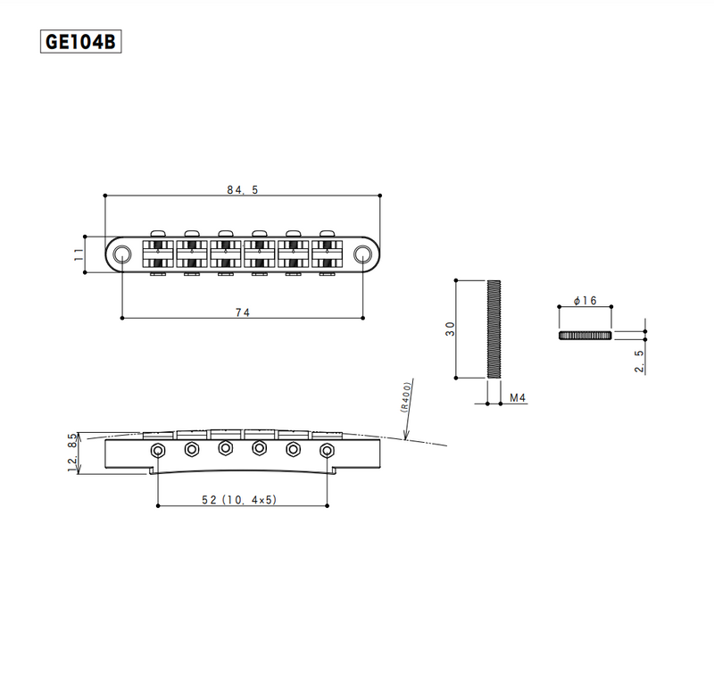 Puente Tune O Matic Gotoh Estilo ABR-1  GE104B