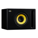 Detalle del woofer de aramida de vidrio del subwoofer KRK S8.4 cuarta generación