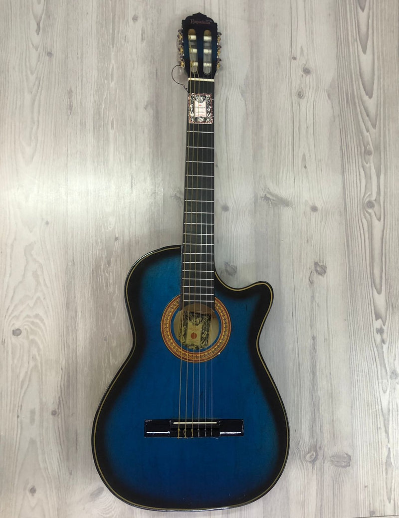 Guitarra "Española" color azul con negro