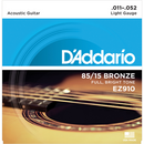 Cuerdas D’Addario EZ910 .011-.052 bronce 85/15 para guitarra acústica
