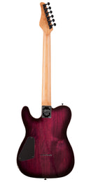 Vista trasera de la guitarra eléctrica Schecter PT Pro en acabado Trans Purple Burst