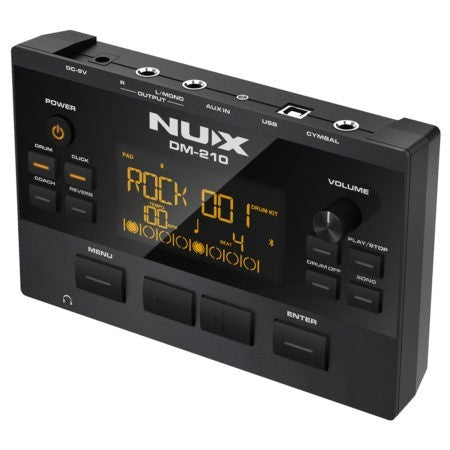 Batería electrónica NUX DM-210 con pads de malla ideal para practicar en casa en México