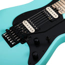 Vista frontal de la guitarra Schecter Sun Valley Super Shredder FR S Seafoam Green.